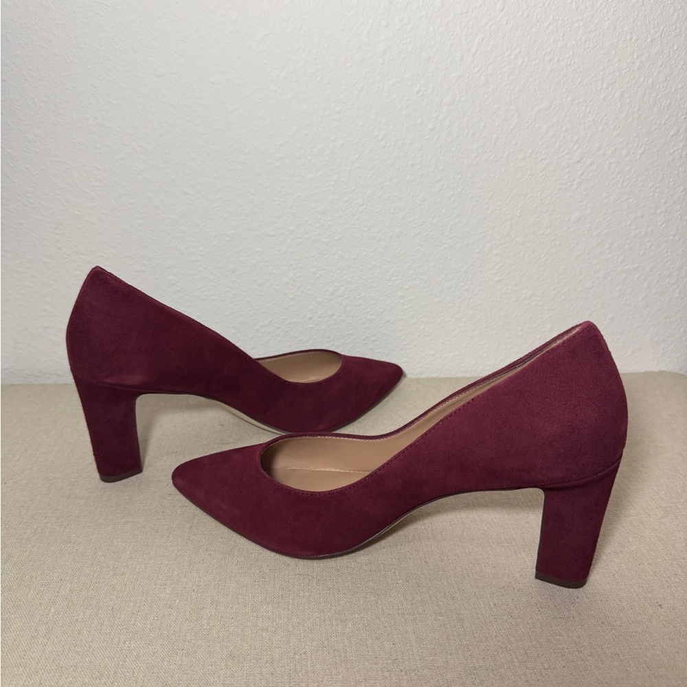 Cole Haan Burgundy Suede Heels